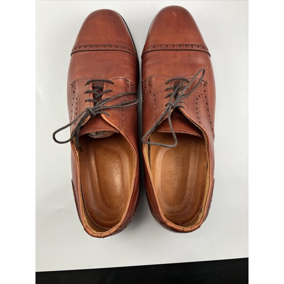 Allen Edmonds Cap Toe Cognac Brown Leather Mens 9.5 BENTON 3458 Oxford Shoes main image 7